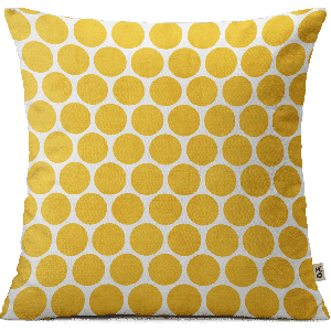 Yellow Polka Dots Cushion Cover