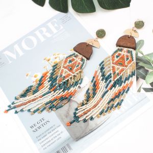 Bohemian Beaded Long Tassel Earring