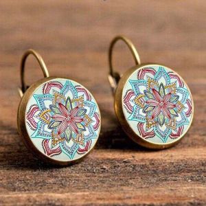 4 Ethnic Big Round Hoop Earring