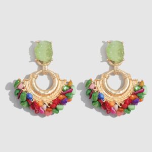 Colourful Natural Stone Earring